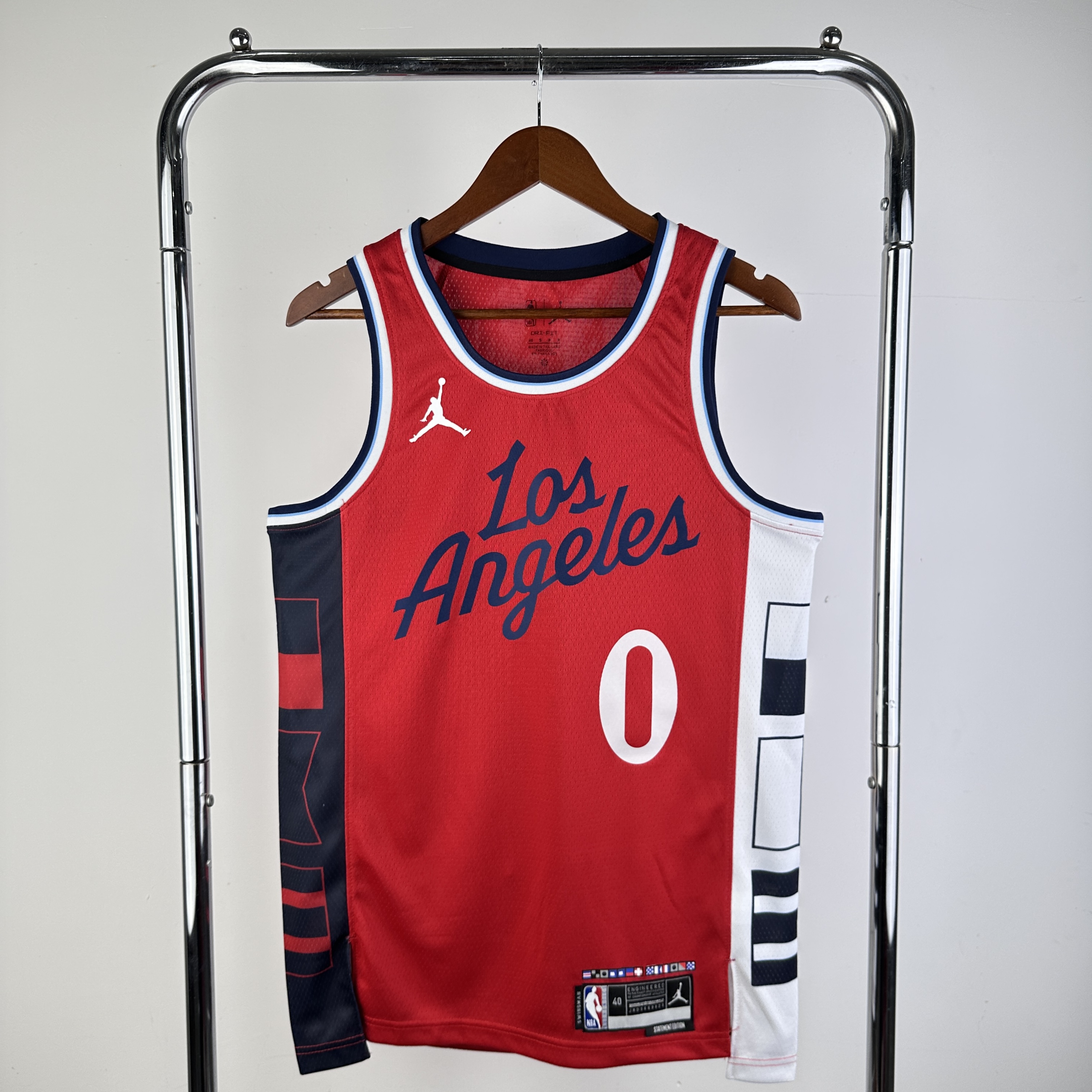 Men Los Angeles Clippers #0 Westbrook Red Season 2024 NBA Jersey->los angeles clippers->NBA Jersey